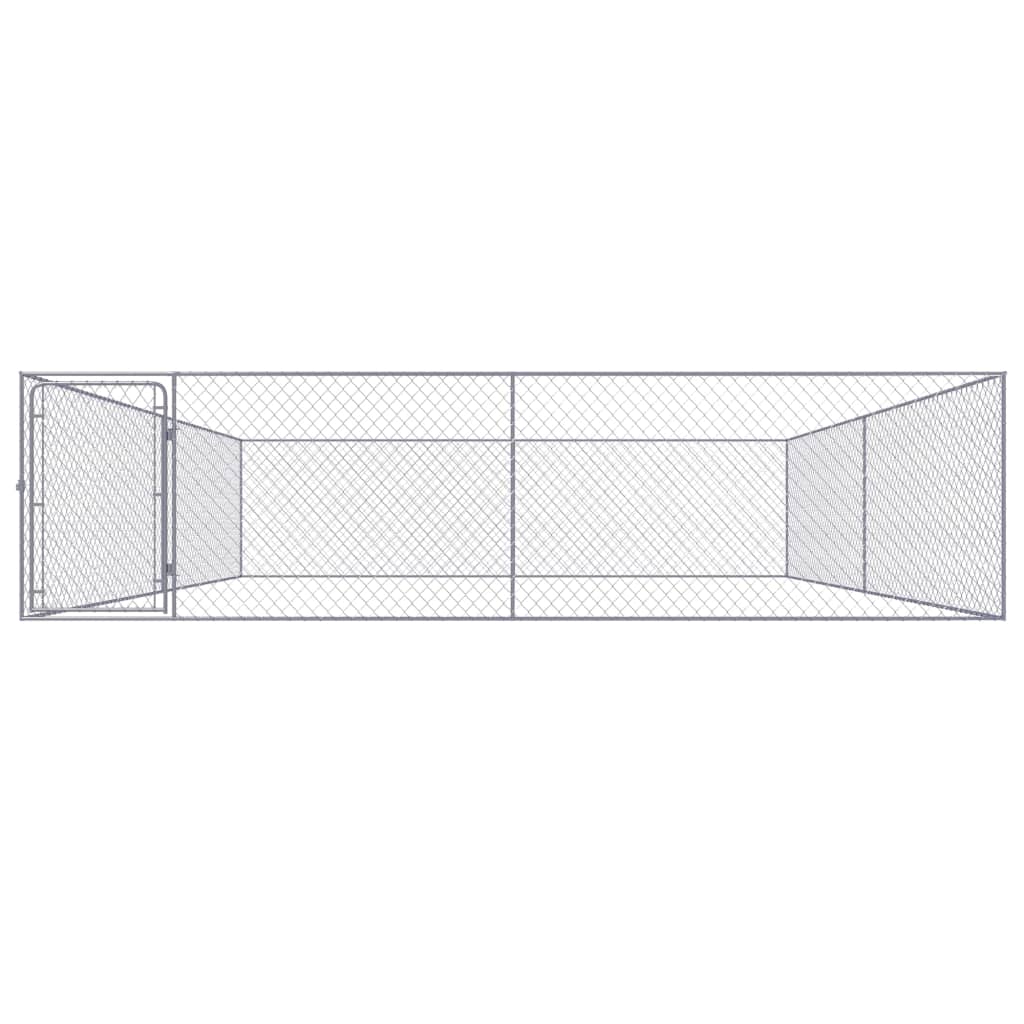 NNEVL Outdoor Dog Kennel Galvanised Steel 4x4x1 m-1