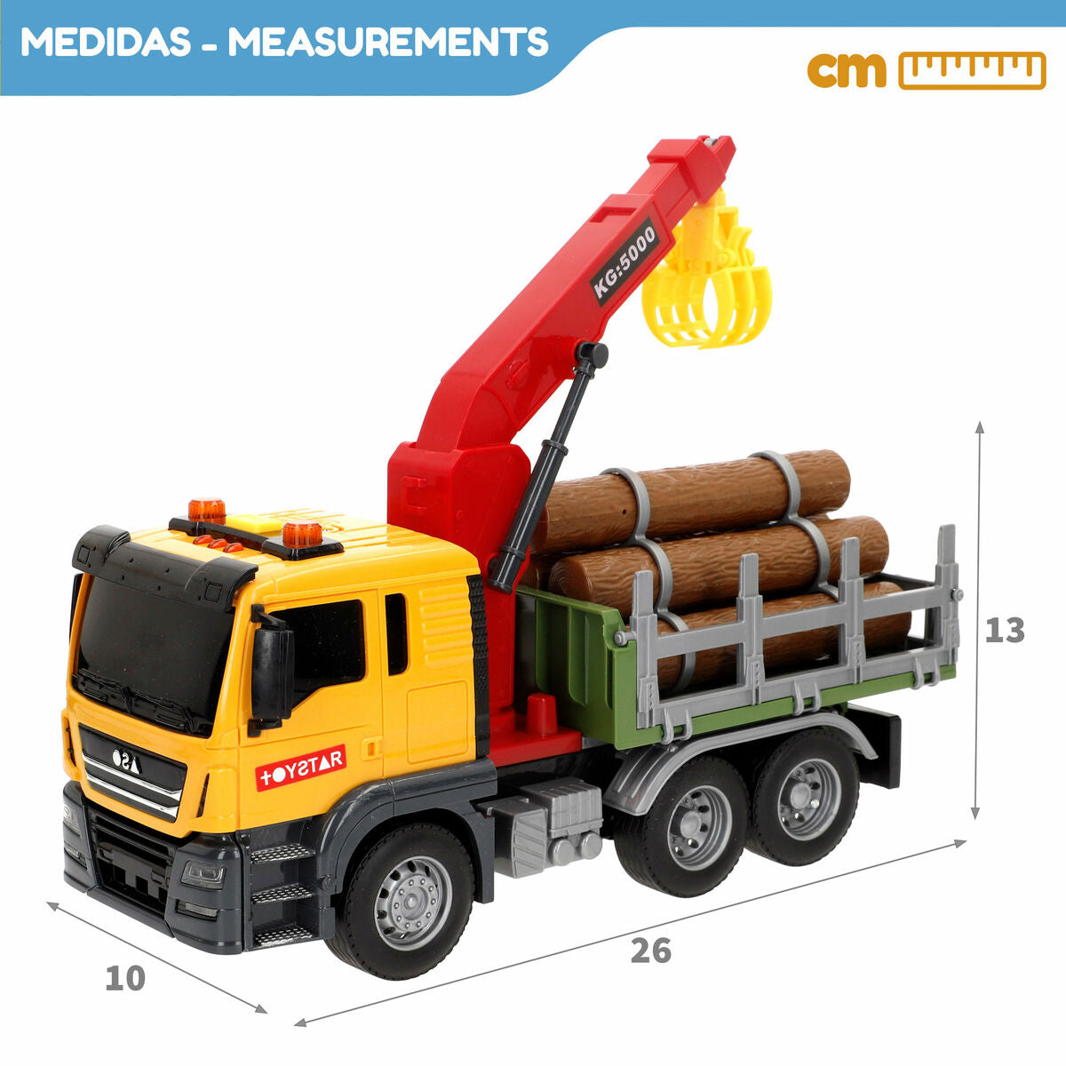 Crane Lorry Speed & Go 26 x 13 x 10 cm (6 Units)-3